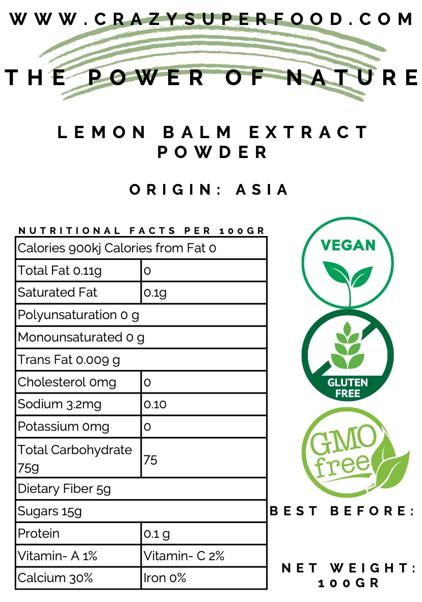 EXTRAIT DE LEMON BALM ou MELISSE